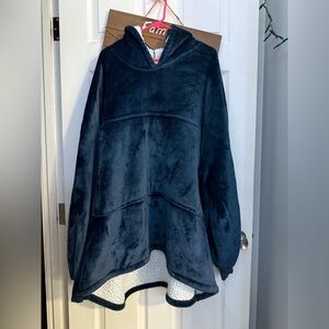 Cozy Navy Blue Sherpa Pullover
